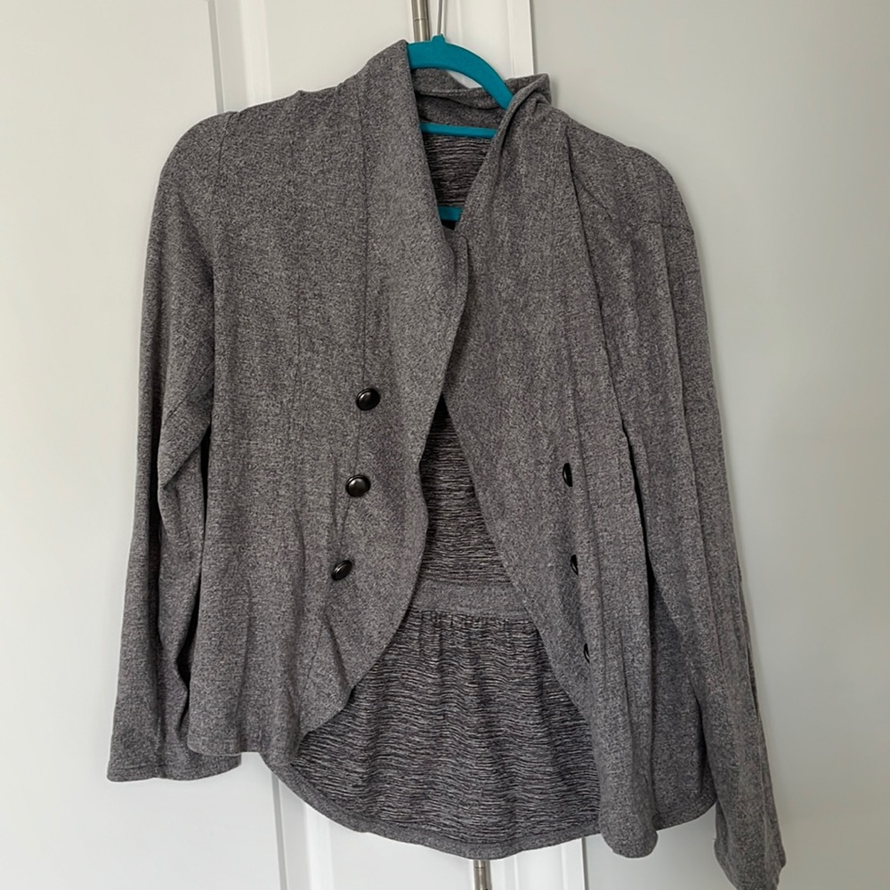 Maurice’s Grey Cardigan-Jacket with Button Detail // SO SOFT // Size M